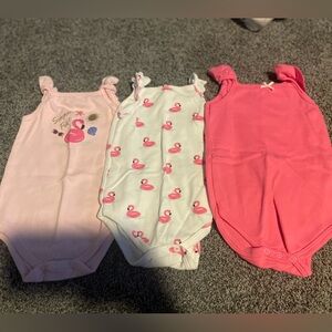 Set of 3 Pink Baby Onesies 🦩